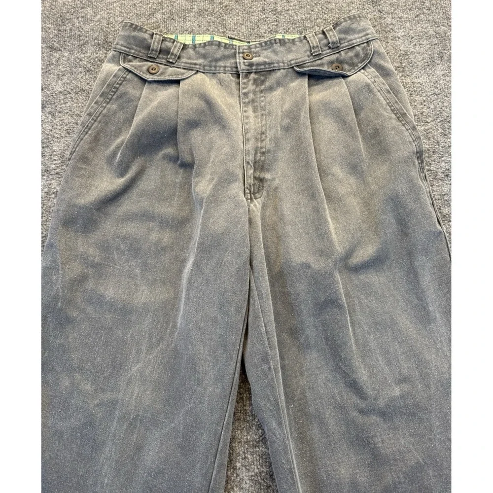Vintage Bugle Boy Gray Pleated Pants Men's 31x31 Tapered Retro 80s 90s